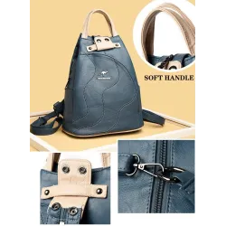 Multifunctional small backpack - patchwork design - leatherBackpacks