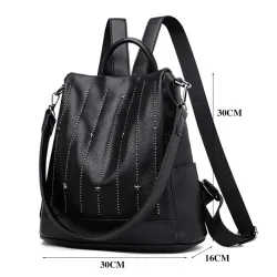Fashionable backpack - anti-theft - leather - rivets stars - large capacityBackpacks