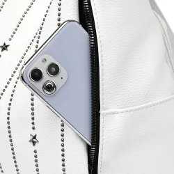 Fashionable backpack - anti-theft - leather - rivets stars - large capacityBackpacks