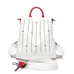 Fashionable backpack - anti-theft - leather - rivets stars - large capacityBackpacks