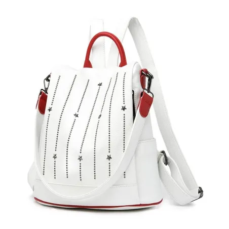 Fashionable backpack - anti-theft - leather - rivets stars - large capacityBackpacks
