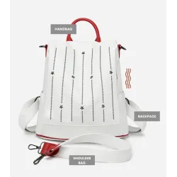 Fashionable backpack - anti-theft - leather - rivets stars - large capacityBackpacks