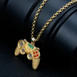 Trendy necklace - Gamepad with rhinestones - unisexNecklaces