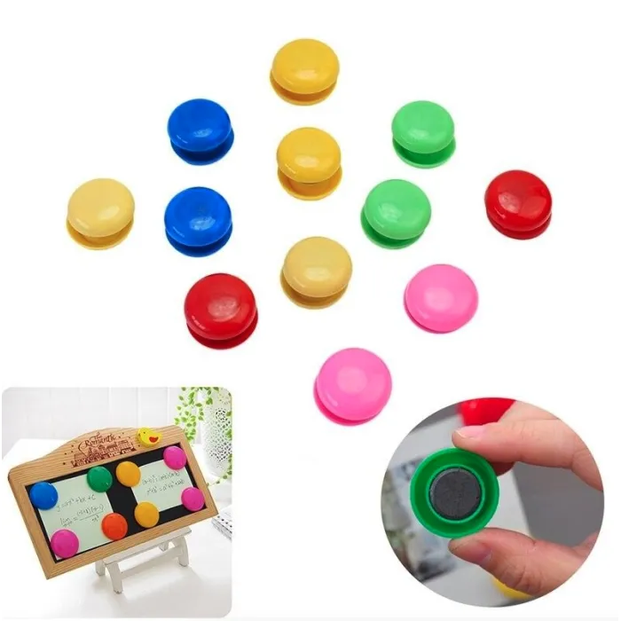 Round magnetic buttons - fridge magnets - 10 piecesFridge magnets