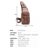 Men's genuine leather shoulder bag - chest bag - small backpackBags
