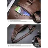 Men's genuine leather shoulder bag - chest bag - small backpackBags
