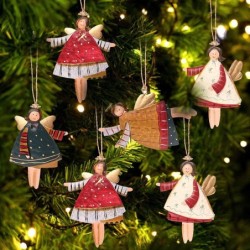 Christmas decoration - hanging metal ornaments - angel - Santa ClausChristmas