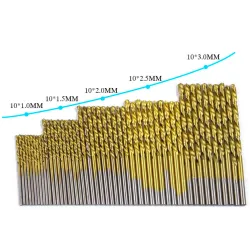Titanium coated twist drill bits - 50 piecesBits & drills