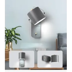 LED wall lamp - modern Nordic style - rotatable head - with switchWall lights