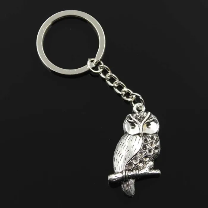 Vintage silver owl keychainKeyrings