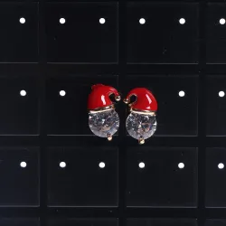 Santa hat earrings - with crystal zirconEarrings