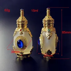 Antique perfume bottle - frosted glass - crystal - with glass dropper - 15 mlPerfumes