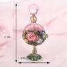 Vintage glass perfume bottle - pink roses pattern - 7 mlPerfumes