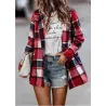 Trendy plaid jacket - short coatJackets