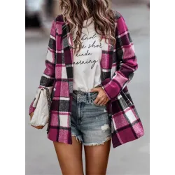 Trendy plaid jacket - short coatJackets