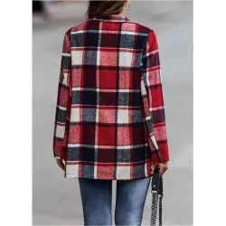 Trendy plaid jacket - short coatJackets