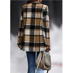 Trendy plaid jacket - short coatJackets