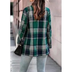 Trendy plaid jacket - short coatJackets
