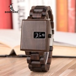BOBO BIRD - stylish square wooden watch - QuartzWatches