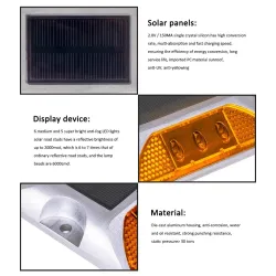 Solar LED reflector - road light- warning lamp - aluminumStreet lighting