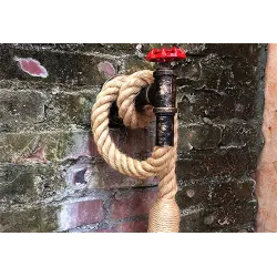 Industrial pipe - vintage wall lamp with hemp ropeWall lights