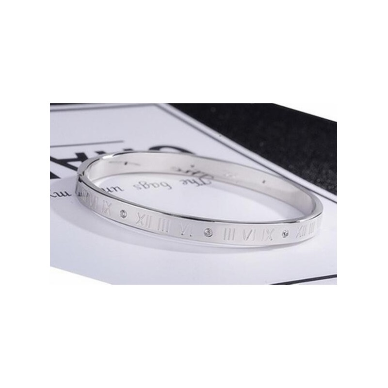 Elegant bracelet - hollow out lucky Roman numerals - titanium steel - unisexBracelets