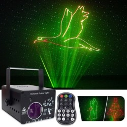 Colorful stage laser light - patterns projector - with remote - RG DMXStage & events lighting