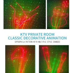 Colorful stage laser light - patterns projector - with remote - RG DMXStage & events lighting