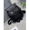 Waterproof leather backpack - with owl patternBackpacks
