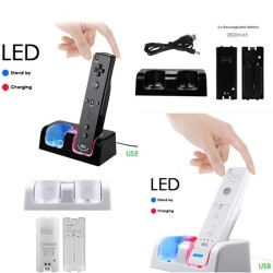Double charger - LED indicator - for Wii controller - with 2 batteriesWii & Wii U