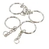 Silver metal keychain - blank - with chain 55mm - 50 piecesKeyrings