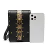 Small leather shoulder bag - punk style - skull / rivetsBags