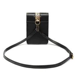 Small leather shoulder bag - punk style - skull / rivetsBags