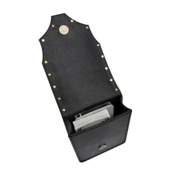 Small leather shoulder bag - punk style - skull / rivetsBags