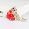 Red heart / crystal cat - keychainKeyrings