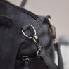 Vintage nubuck leather bag with rivets / fur pom pomBags