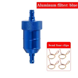 Aluminum motorcycle gas / fuel / petrol / oil filter - with clips - 6 mmMotorbike parts