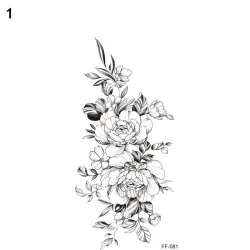 Black flowers - temporary tattoo - stickerStickers