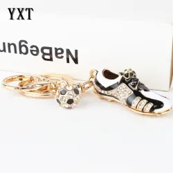 Crystal football shoe / ball - keychainKeyrings