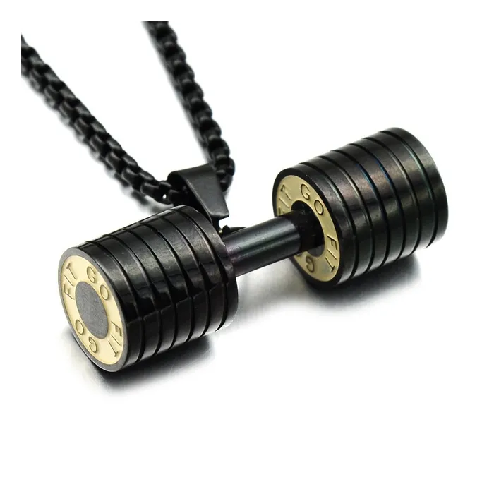 Dumbbell pendant with necklace - stainless steelNecklaces