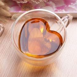 Heart shaped glass - double wall - coffee / tea mugDrinkware