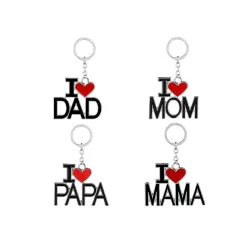 I Love Mom - I Love Dad - keychainKeyrings