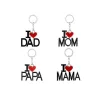 I Love Mom - I Love Dad - keychainKeyrings