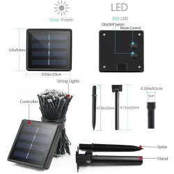 Outdoor solar light - LED garland - waterproof - 22 mSolar lighting