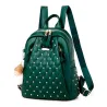 Leather backpack - with decorative studs - large capacityBackpacks