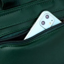 Leather backpack - with decorative studs - large capacityBackpacks