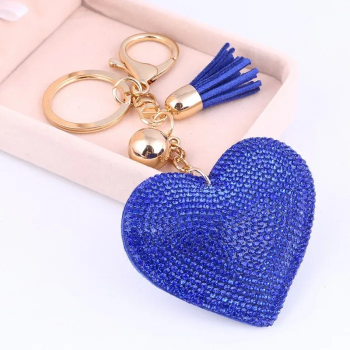 Crystal heart - metal keychainKeyrings