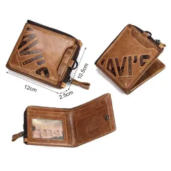Vintage leather wallet - card / coin holder - large capacityWallets