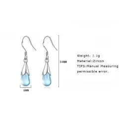Blue glass water drops - sterling silver earringsEarrings