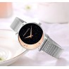 Elegant Quartz watch - stainless steel mesh strap - moon / starsWatches